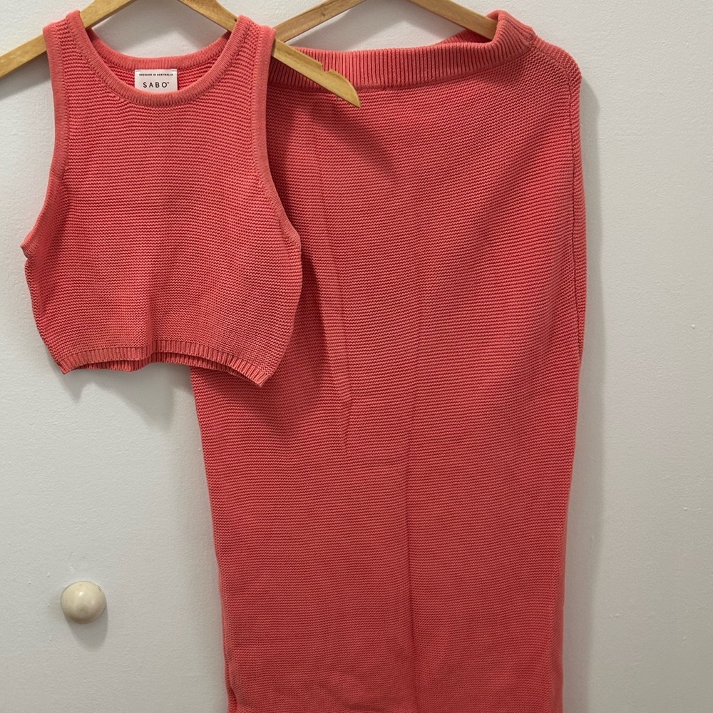 SABO Coral Knit Tank and Skirt Set